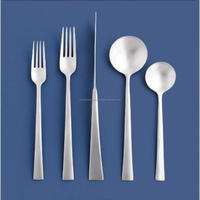 Juego de Cubiertos con Acabado Espejo, 5 Piezas, Acero Inoxidable, Estilo Coreano, Juego de Cubiertos Plateados, Suministros para Hoteles y Restaurantes, Vajilla
