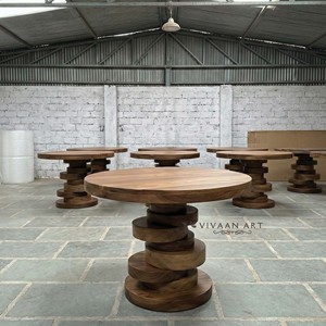 Elegante Mesa de Centro Portátil con Tapa de Madera y Patas de Madera Maciza, Diseño Moderno, Altura Ajustable para Decoración de Sala de Estar - Product Image 5