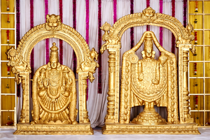 Decoración de Entrada para Banquete de Boda del Sur de la India, Ídolo Dorado de Ganesha, Estatua de Ganpati Vintage, Desmontable, de Fibra de Vidrio, Tamaño Personalizado - Product Image 2