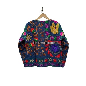 Veste d'hiver pour femmes Boho coton de haute qualité Suzani vêtements d'extérieur broderie décoration dernière Collection manteau à bord brut tissé - Product Image 2