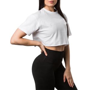 Top court pour femmes de meilleure qualité T-shirt coupe ajustée séchage rapide couleur et taille personnalisées Top court manches courtes - Product Image 5