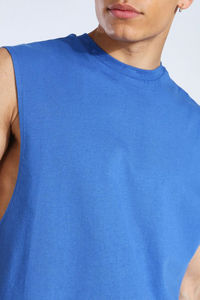 Camisetas sin mangas 100% algodón vintage de corte holgado con aberturas en los brazos y estilo cuadrado, cómodas para uso diario y para el gimnasio. - Product Image 2