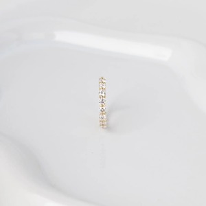 แหวนเพชรเลี้ยงในห้องปฏิบัติการแบบเต็มวง 14K ทองคำเหลือง ทรงกลม สามารถสวมซ้อนกับแหวนแต่งงานแบบเรียบง่ายเข้าชุดกันได้ - Product Image 2