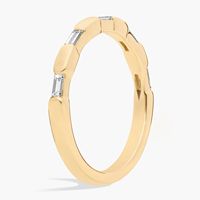 Bague de luxe pour femme en or jaune 14 carats plaqué, sertie de diamants de laboratoire taille baguette, 2,80 g, certifiée