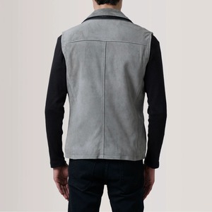 Zane <b>Grey</b> Suede Vest for <b>Men</b> – Premium Soft Suede Leather Stylish <b>Waistcoat</b> - Product Image 4