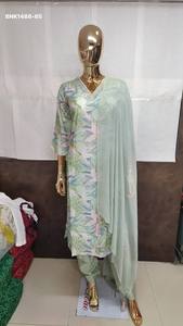 Proveedor de colección de Kurti-Pocket Pant-Dupatta de alta calidad en Chanderi con estampado y trabajo manual, procedente de Surat. - Product Image 6