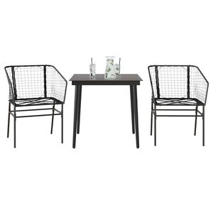 Conjunto de Comedor para Jardín en Negro - Product Image 1