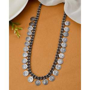 Collar con Colgante de Moneda de Plata Fina Meera Jaipur - Product Image 3