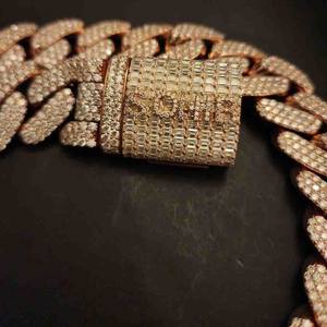 Trendy Full Iced Out Cuban <b>Chain</b> with <b>Moissanite</b> 925 Sterling Silver 24MM Link <b>Chain</b>-Gift for Hip Hop Jewelry Lovers - Product Image 2