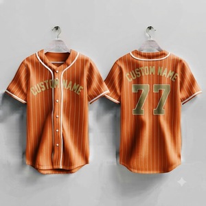 Camiseta de Béisbol Personalizada con Rayas, Uniforme Deportivo Transpirable con Botones para Hombre, Ropa de Equipo Unisex, Talla Adulto Regular, Manga Corta - Product Image 4