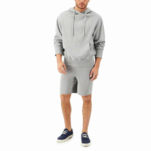 Ensemble sweat à capuche et short en molleton bouclette 100 % coton, 500 g/m², avec impression en relief, personnalisé pour fabricants - Product Image 2