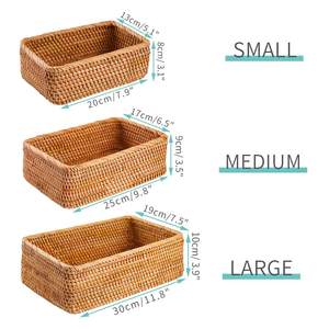 Handwoven Rattan Rectangle Fruit Basket Eco Friendly Storage Basket for Kitchen Dining & Home Decor - Product Image 6
