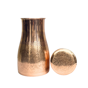 กระติกน้ำทองแดงสีดำ OTSAK พรีเมียม รักษ์โลก ดีไซน์หรูหราทันสมัย ฝาปิดแบบตอกลาย พกพาสะดวก สำหรับสำนักงานและบ้าน ความจุ 1000 มล. - Product Image 1