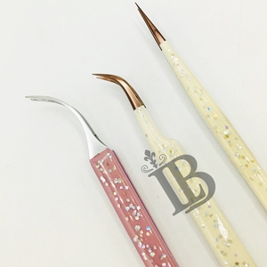 Pinzas para Extensión de Pestañas de Visón con Brillo, de Acero Inoxidable Sostenible, Color Personalizado con Punta Nano de Color, Pinzas para Pestañas de Visón - Product Image 6