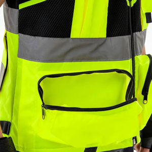 Chaleco de Seguridad de Alta Visibilidad para Hombre, con Franjas Reflectantes, Transpirable, de Poliéster, para Trabajo, Casual, Uso en Exteriores de Verano - Product Image 4