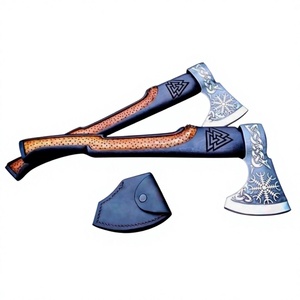 Handmade Carbon Steel <b>Axe</b> with <b>Wood</b> Handle and Fine Leather Sheath Viking Style Outdoor Use <b>Axe</b> for Sale in Cheap price - Product Image 3