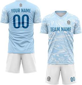 Nuevo Uniforme de Fútbol Deportivo Barato 2022, Uniforme de Fútbol con Logotipo Impreso, Conjunto de Camiseta de Fútbol Personalizada en Blanco - Product Image 1