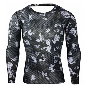 Rashguard de compression MMA pour hommes, conception OEM, imprimé par sublimation personnalisé, vente en gros, pour l'entraînement de performance - Product Image 1