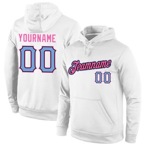 Wholesale Direct Industry New Design Custom Stitched White Light Blue-<b>Pink</b> Men's Eco-Friendly Breathable <b>Sweatshirt</b> Hoodie - Product Image 1