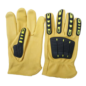 Guantes de Trabajo de Cuero Vacuno Resistentes al Desgaste de Alta Calidad, Guantes de Seguridad para Manos con Protección TPR para Conductores y Trabajadores - Product Image 1