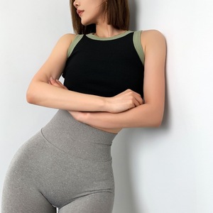 Women's Vintage <b>Knitted</b> Breathable Solid Sleeveless Yoga Workout <b>Tank</b> <b>Top</b> Tight Outdoor Running Gym <b>Tops</b> - Product Image 2