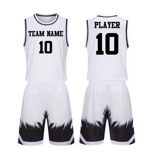 Custom White Black Basketball Uniform Set Sublimated Mesh Jersey <b>Shorts</b> Sports Kit Abstract Splatter OEM Quick Dry Teamwear - Product Image 3