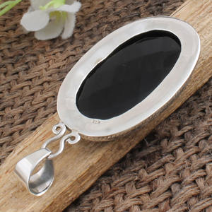Colgante de Ónix Negro Natural, Plata de Ley 925, Oro Vermeil, Collar con Piedra Preciosa Negra, Joyería al por Mayor para Mujer, Precio de Fábrica - Product Image 6