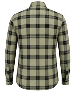 Chemise à carreaux noire décontractée et habillée pour homme, à manches longues, boutonnée, en flanelle de coton, pour le bureau, personnalisable - Product Image 2