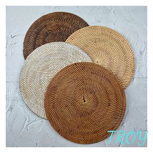 Napperon en rotin naturel tressé à la main 38 cm pour services à thé, pâtisseries et décoration de table à café à la maison, idéal pour les boutiques de cadeaux et les détaillants - Product Image 3