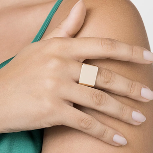 Geometric Gold Plated Cocktail <b>Ring</b> Modern Unisex Fashion <b>Statement</b> Jewelry Daily Wear Party Accessory - Product Image 4