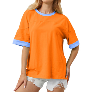 เสื้อยืดสตรีทแวร์โอเวอร์ไซส์สำหรับผู้หญิงรุ่นใหม่ล่าสุด ขายส่ง ผ้าฝ้าย 100% ระบายอากาศได้ดี เสื้อสำหรับฤดูร้อน ปรับแต่งขนาดและสีได้ - Product Image 3