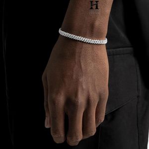 <b>Iced</b> <b>Out</b> Miami Cuban Link Bracelet Diamond Prong Cuban <b>Chain</b> Bracelet Hip Hop Men Jewelry - Product Image 4