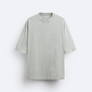 เสื้อยืดผู้ชายสไตล์ฮิปฮอปแบบถักสั่งทำพิเศษ เนื้อผ้าหนา ทรงโอเวอร์ไซส์ โลโก้ด้านหน้า ลายตัวอักษรเป็นมิตรกับสิ่งแวดล้อม - Product Image 2