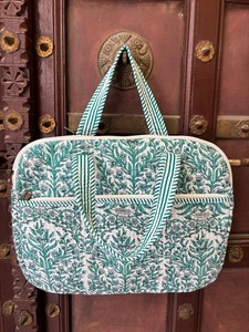 Handmade Fashion Quilted Cotton <b>Laptop</b> <b>Sleeve</b> with Shoulder Strap Zipper Closure for Shopping Documents Model 100 Rajasthan - Product Image 3