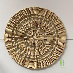 Assiettes rondes en rotin écologiques les plus vendues, sets de table bohèmes en osier tressé pour la décoration de table, prix usine - Product Image 2
