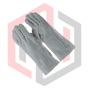 Leather Welding Gloves Gray Cotton Lining Full Safety Gloves Breathable Tear-Resistant Anti-static Silicone-free Heat-Insulating - Product Image 4