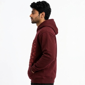 Custom men puff printing <b>hoodie</b> with bold raised print detail <b>soft</b> cotton blend fabric cozy feel modern fit perfect for casual - Product Image 4