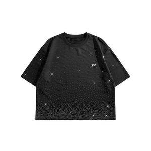 Custom Breathable Cotton Oversized Rhinestones <b>Y2K</b> Hip Hop Streetwear Gradient Glow Graphic Men's T-<b>Shirts</b> Wholesale B2B USA - Product Image 1