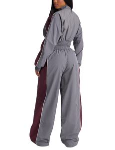 Ensemble survêtement coupe-vent grande taille pour femme, le plus vendu, en nylon, avec fermeture éclair, imperméable, en tissu à mémoire de forme, imprimé uni, idéal pour l'été - Product Image 3