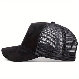 Custom Logo Velvet Trucker Hat-High Quality Soft Velvet Front Mesh Back Four Seasons European-American Style Beach Travel Casual - Product Image 2