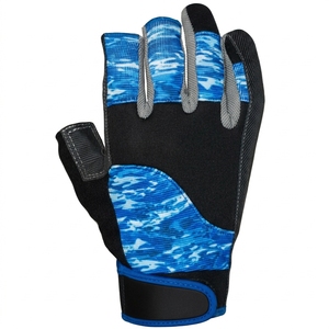 Guantes de Pesca Inteligentes, Medios Dedos, Ligeros, Transpirables, Azul Gris Claro, Cierre de Velcro Sintético, Unisex, Todas las Temporadas - Product Image 2