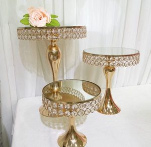 European Style Metal Gold Cake stand for Wedding Decoration <b>Tall</b> Mirror Tray Dessert <b>Table</b> Iron Display Rack - Product Image 3