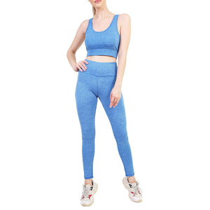 Ensemble de yoga taille haute 2 pièces pour femme, vêtements de sport sans couture, leggings de gym et brassière de sport, ensemble de tenue de fitness OEM - Product Image 1