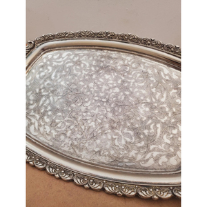 Plateau et plat de service en laiton antique, artisanat métallique, pour fruits, gâteaux, pâtisseries, style vintage décoratif, plateaux de luxe pour mariage - Product Image 6