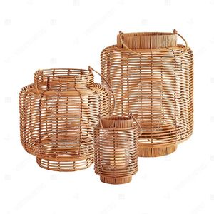 Vietrustic Stylish Woven <b>Lantern</b> Light <b>Hurricane</b> Candle Holder Bamboo Rattan <b>Lantern</b> Outdoor Hanging <b>Lanterns</b> - Product Image 4