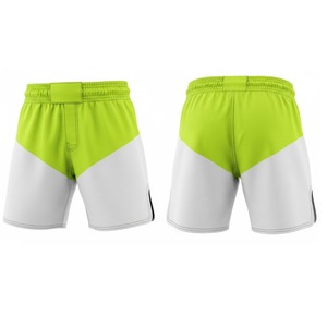 Pantalones Cortos de Boxeo MMA de Alto Rendimiento, Elásticos, de Secado Rápido, Transpirables, Ligeros, 100% Algodón, con Aberturas Laterales, Verde Lima, Blanco, Unisex - Product Image 6