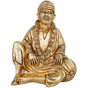 Estatua hecha a mano de Shirdi Sai Baba de 3 pulgadas, escultura India hecha en India, ídolo de latón - Product Image 1