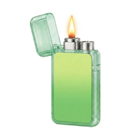 Briquet électronique portable avec design transparent coupe-vent, idéal pour barbecue extérieur et cigarettes – Meilleure vente
