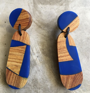 Boucles d'oreilles tendance en bois et résine, faites à la main en Inde, idéales pour les mariages et les fêtes, pour femmes - Product Image 5