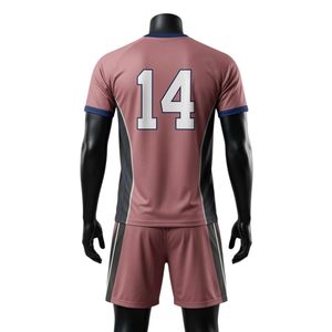 Conjunto de Camiseta y Pantalones Cortos de Netball Sublimados en Rosa Grisáceo para Hombre, Uniforme Deportivo Ligero de Poliéster con Paneles Laterales para Entrenamiento de Equipo - Product Image 2